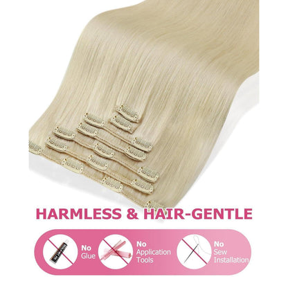 Blond Echthaar Clip-in Extensions 60cm – Remy Haar, 120g