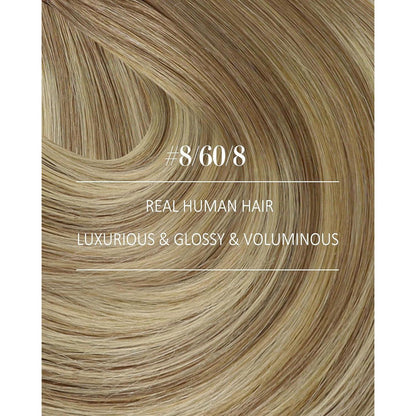 Echthaar Clip-Ins Ombre Hellbraun-Platinblond 60cm
