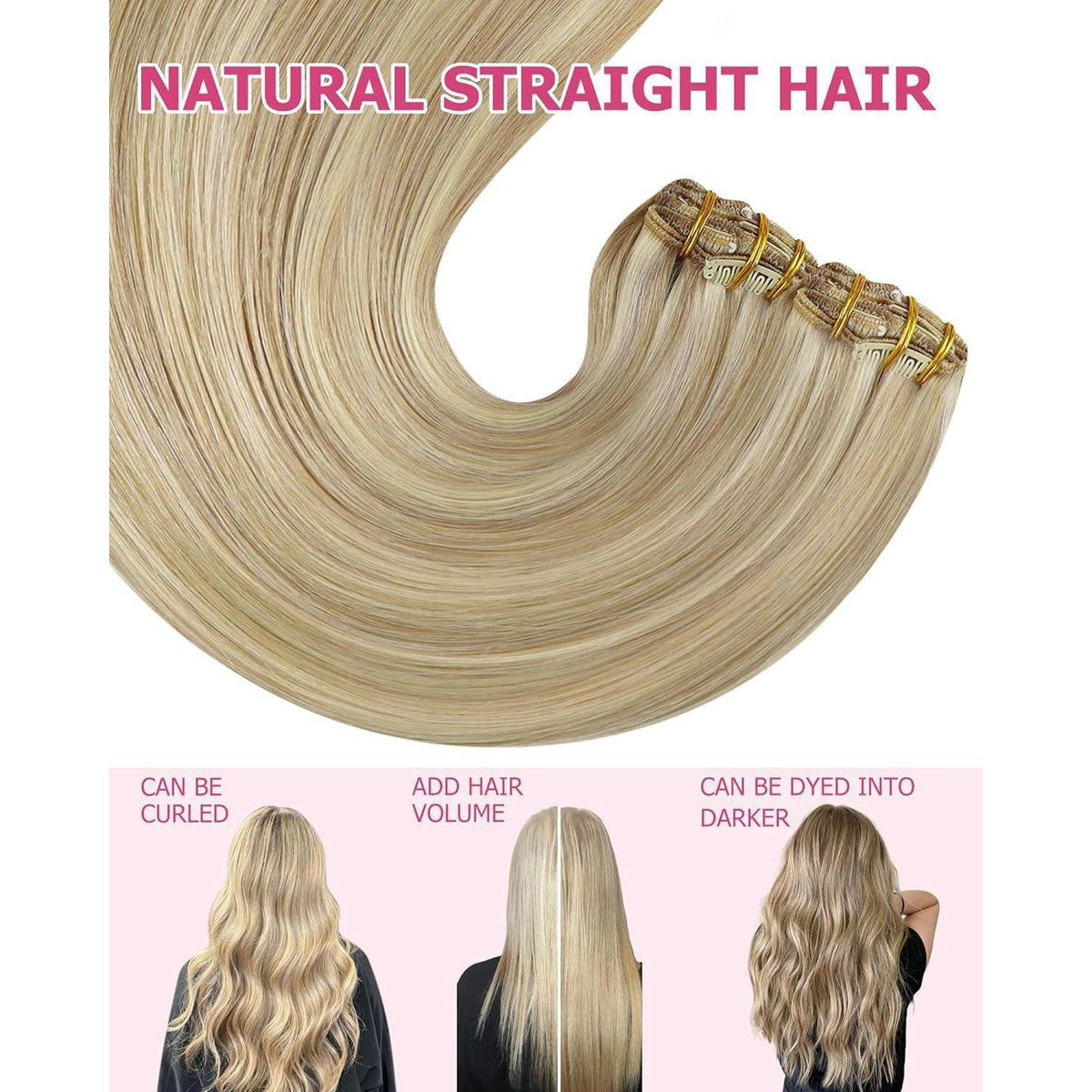 Blond Echthaar Extensions 60cm – Clip-in Haarverlängerung