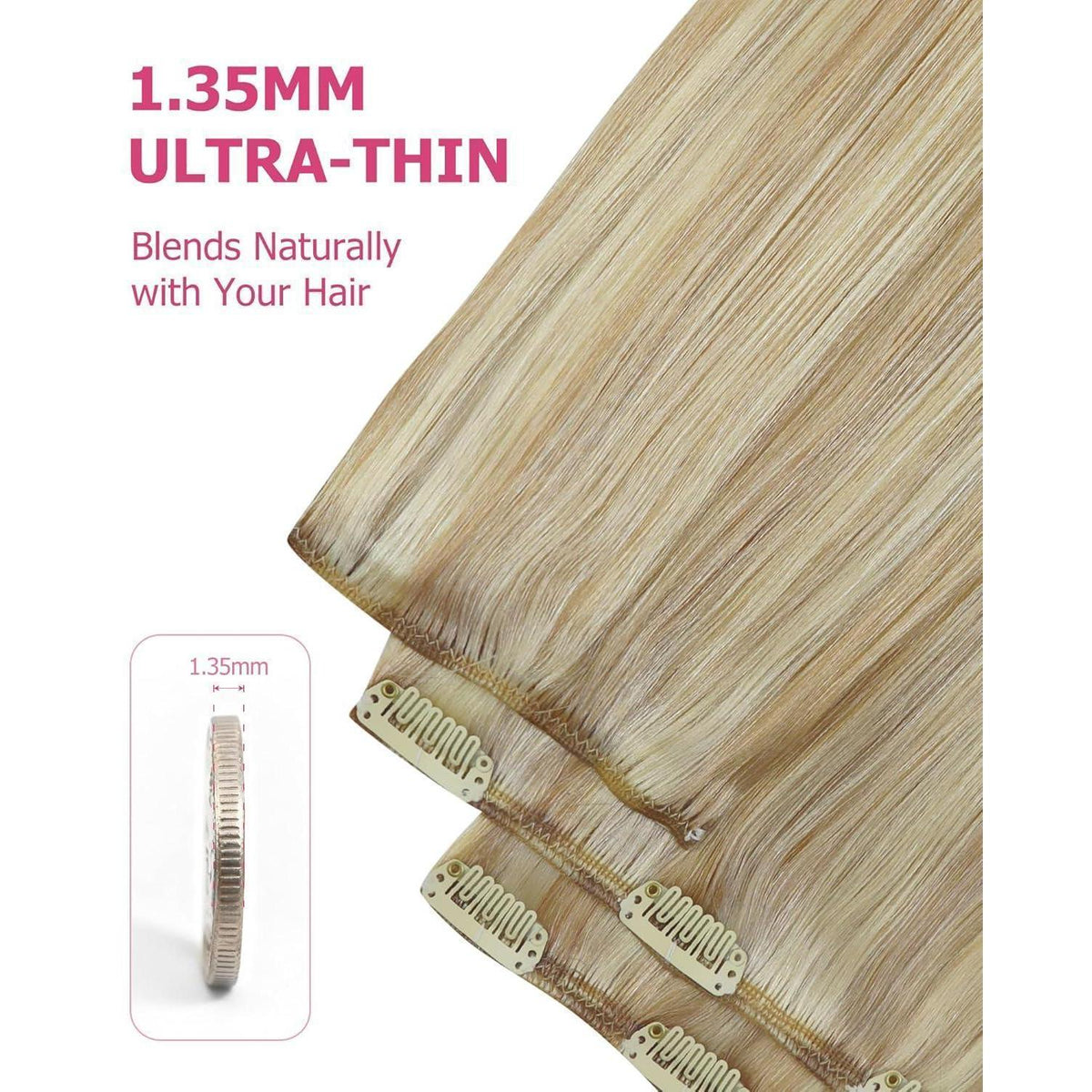 Blond Echthaar Extensions 60cm – Clip-in Haarverlängerung