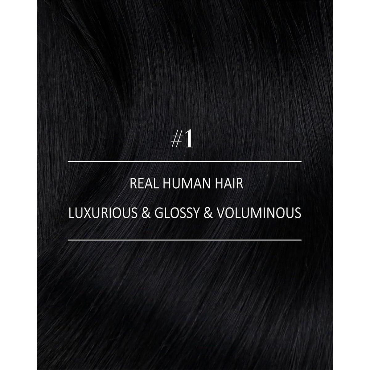 60cm Echthaar Extensions Schwarz Clip-in Haarverlängerung 120g