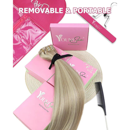 Blond Clip-in Echthaar Extensions 60cm – Volumenspendend & Vielseitig