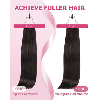 Clip-in Echthaarverlängerung Braun 60cm – 150g