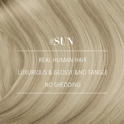 Echthaar Clip-Ins Ombre Blond 60cm – Remy Haarverlängerung
