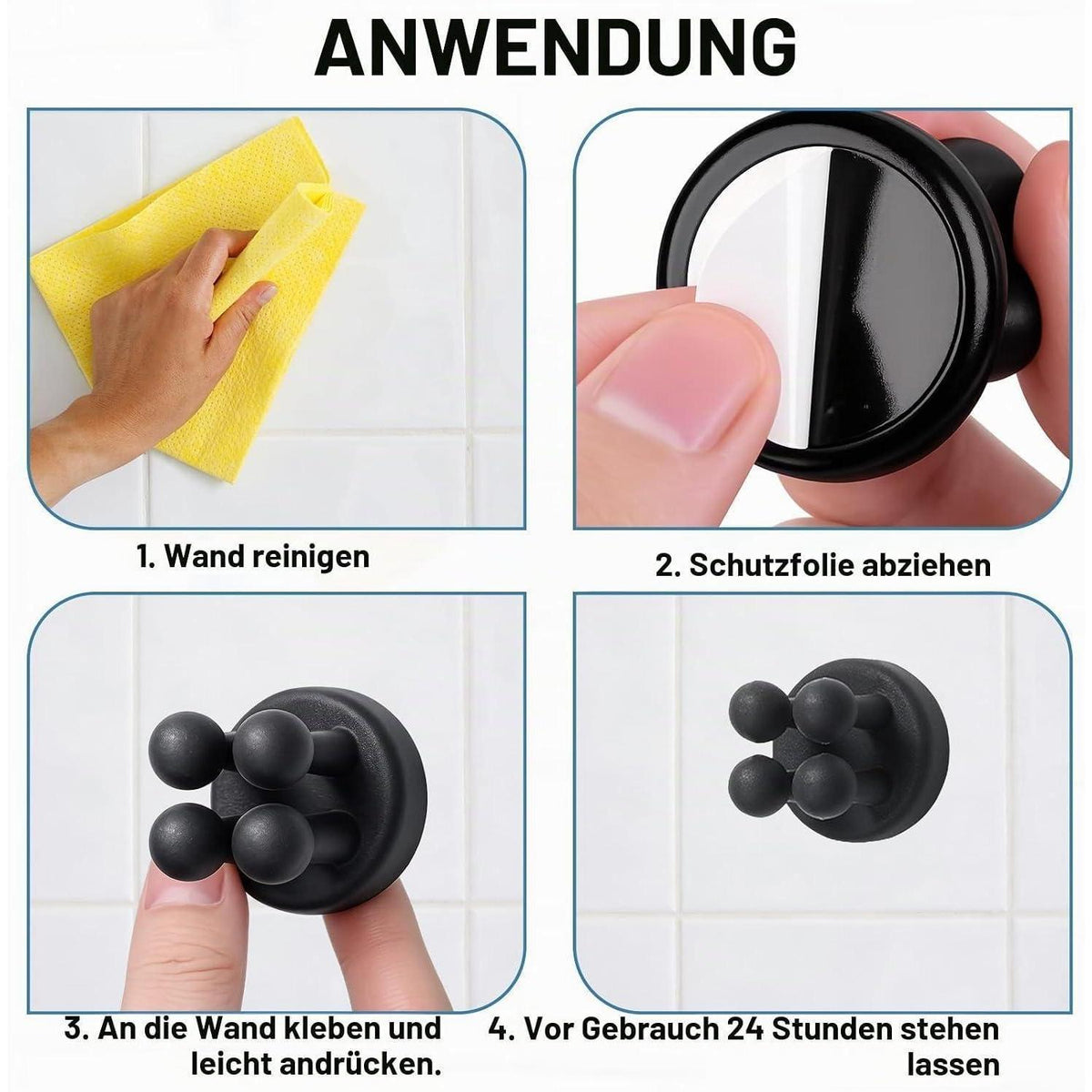 6x Silikon Zahnbürstenhalter Wandhalterung ohne Bohren