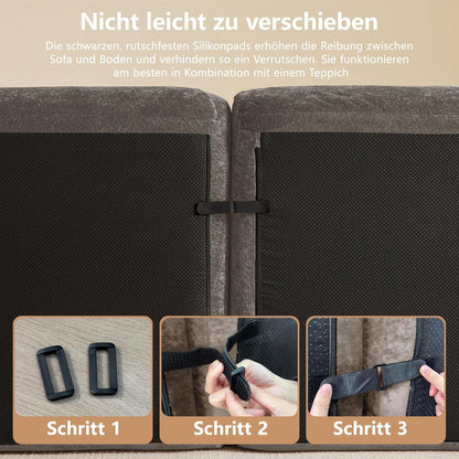 Modernes 4-Sitzer Cord Sofa Braun – Rahmenlos & Komfortabel