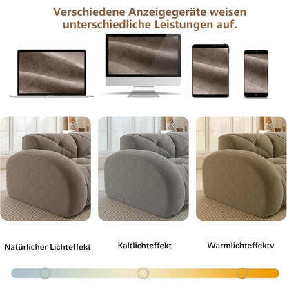Großes L-förmiges Cord Sofa 4-Sitzer mit Fußhocker (Braun)