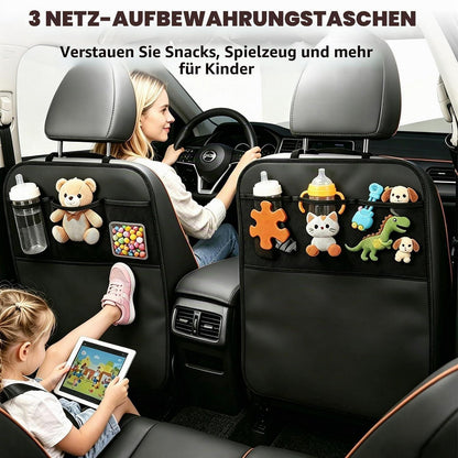 Autositz Schutz Rückseite Kinder – 2er Set mit Taschen