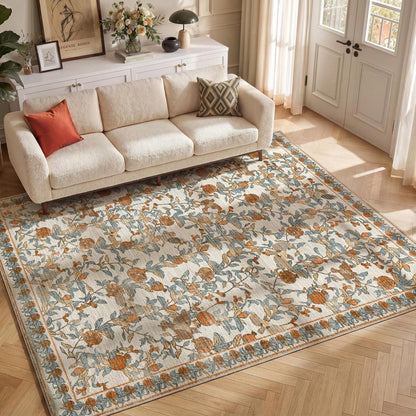 Vintage Teppich floral orange-beige 160x220 cm