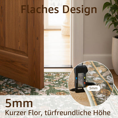 Vintage Küchenläufer 60x180 Orange-Grün – Rutschfest & Wasserabweisend