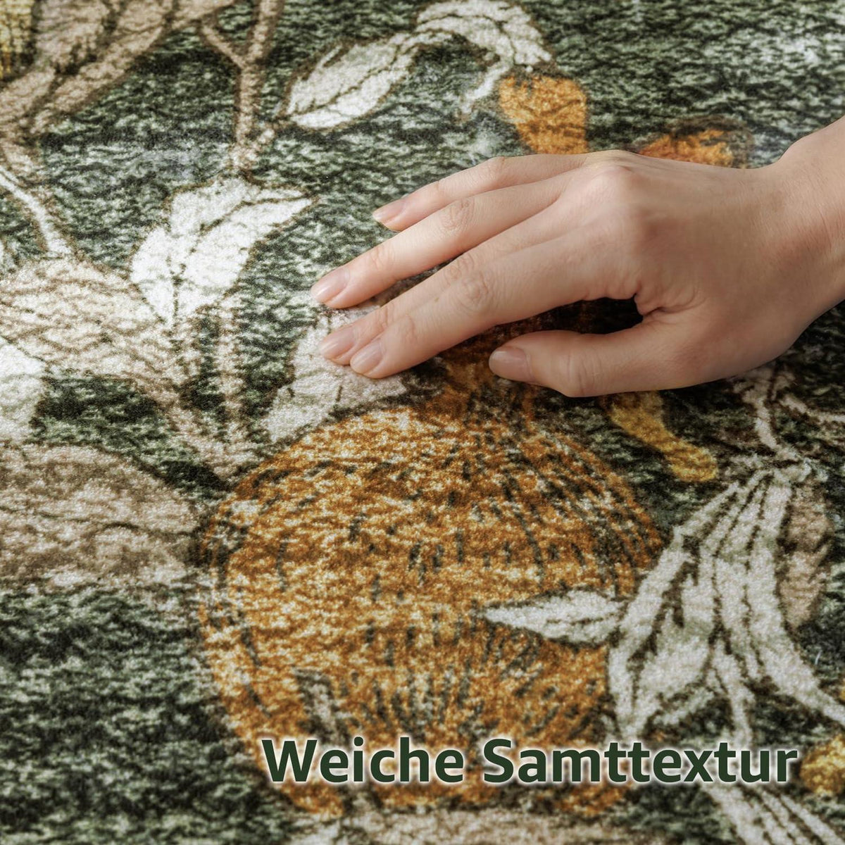Vintage Teppich floral orange-grün 160x220 cm