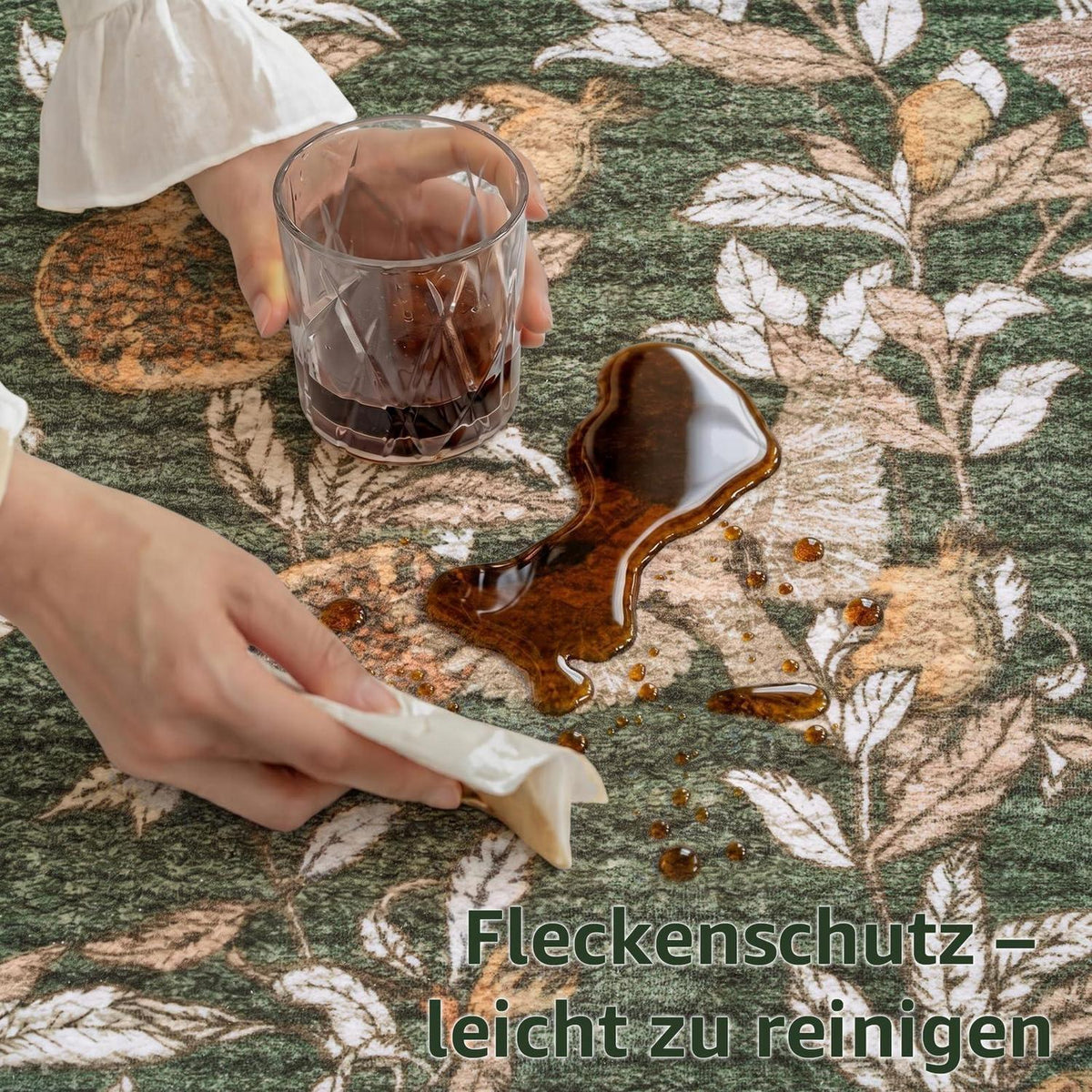 Vintage Teppich floral orange-grün 160x220 cm