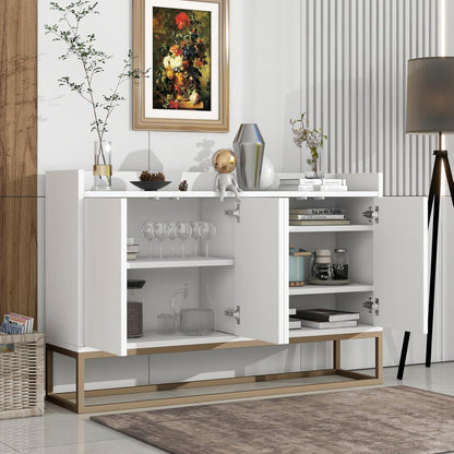 Weißes Sideboard 120cm – Küchenschrank mit Arbeitsplatte & Regalen