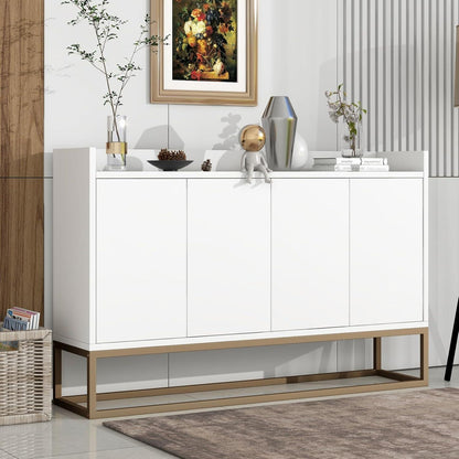 Weißes Sideboard 120cm – Küchenschrank mit Arbeitsplatte & Regalen