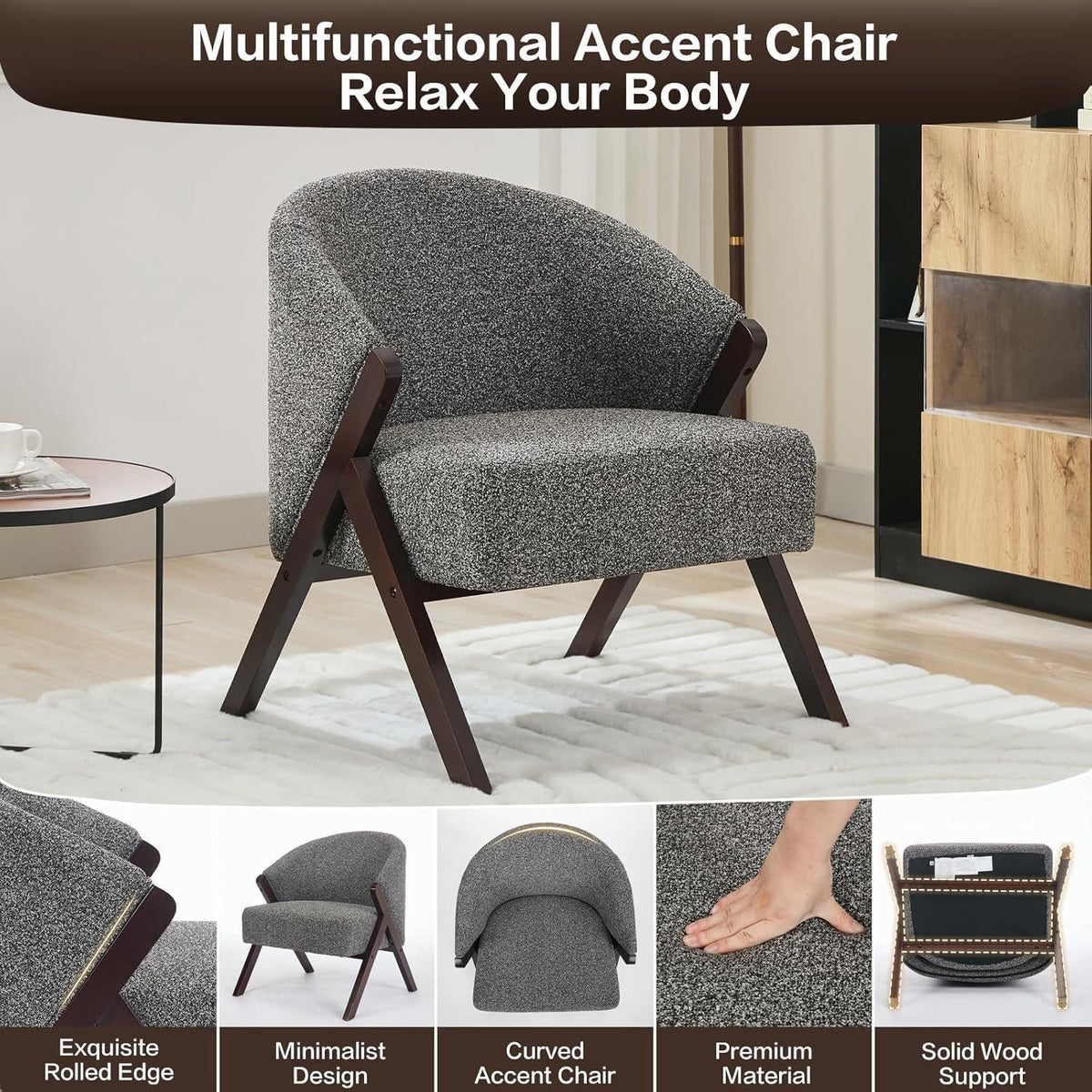 Teddy-Fleece Loungesessel Grau – Bequemer Sessel für Wohnzimmer