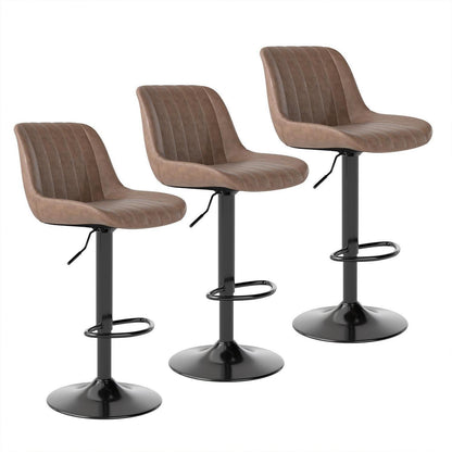 Drehbare Barhocker Set 3er – Höhenverstellbar, Braun