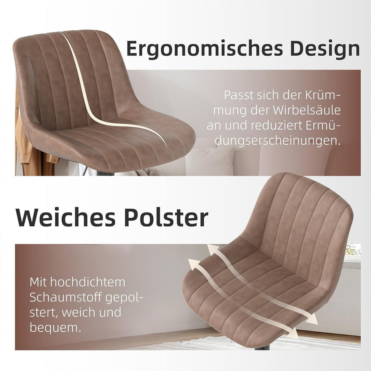 Drehbarer Barhocker 4er Set – Höhenverstellbar & Komfortabel