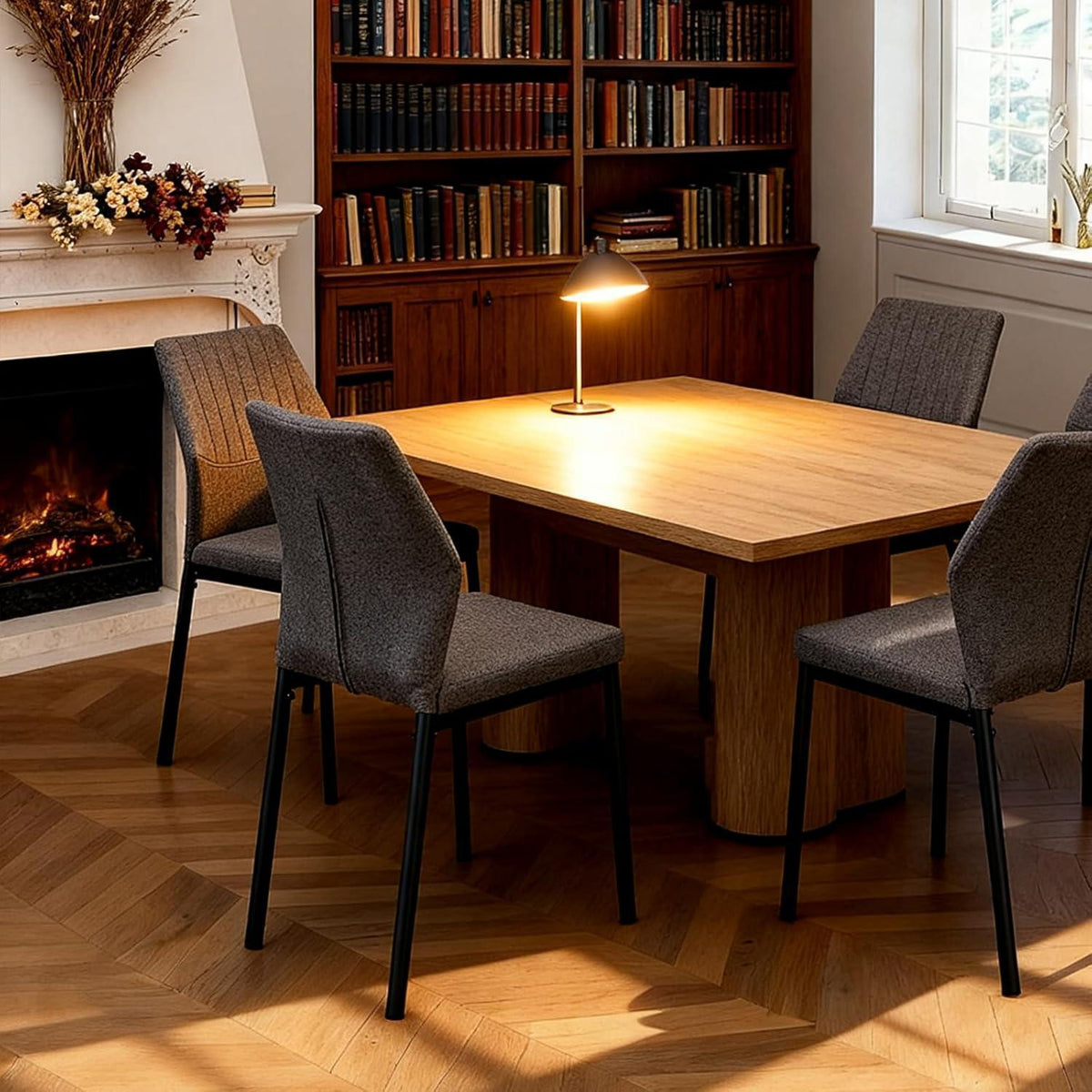Esszimmerstühle 2er Set Dunkelgrau – Polsterstühle für Küche & Wohnen