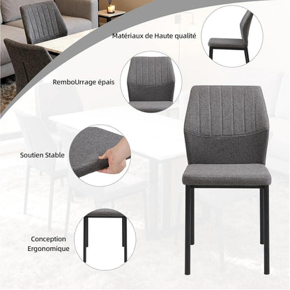 Esszimmerstühle 2er Set Dunkelgrau – Polsterstühle für Küche & Wohnen