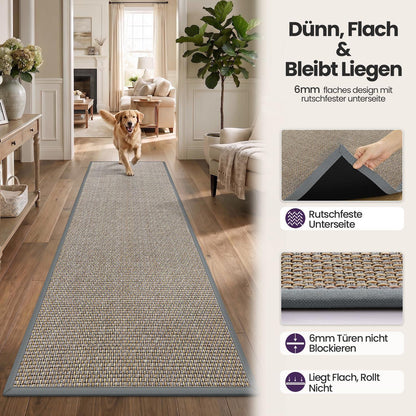 Läufer Flur Grau 60x210 cm – Rutschfest & Saugstark