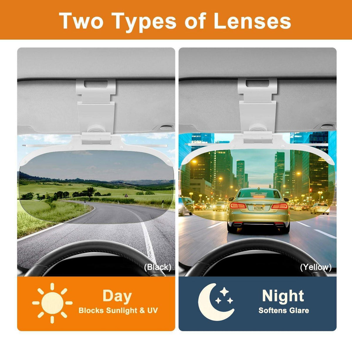 Auto Sonnenblendenverlängerung 2-in-1 Tag & Nacht