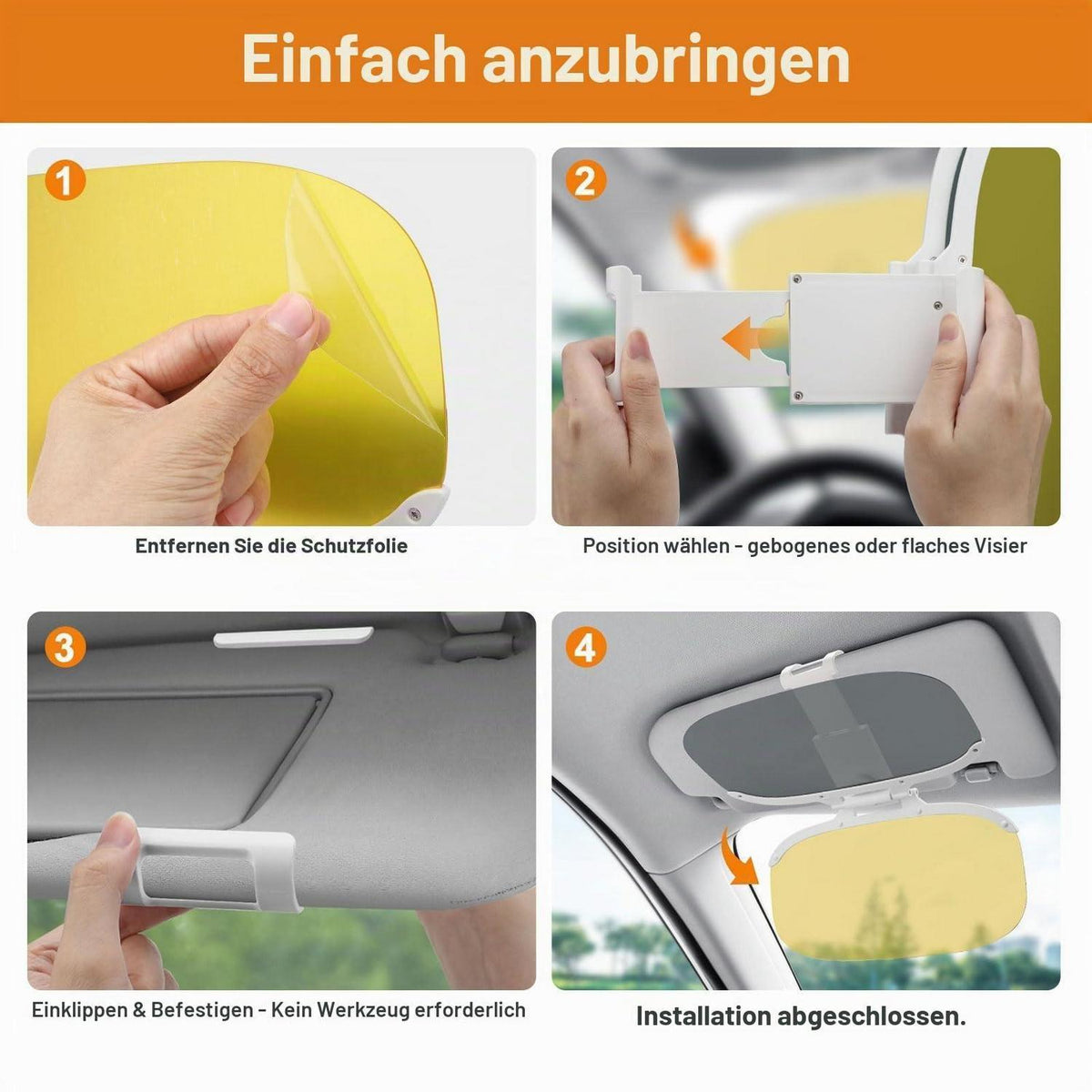 Auto Sonnenblendenverlängerung 2-in-1 Tag & Nacht