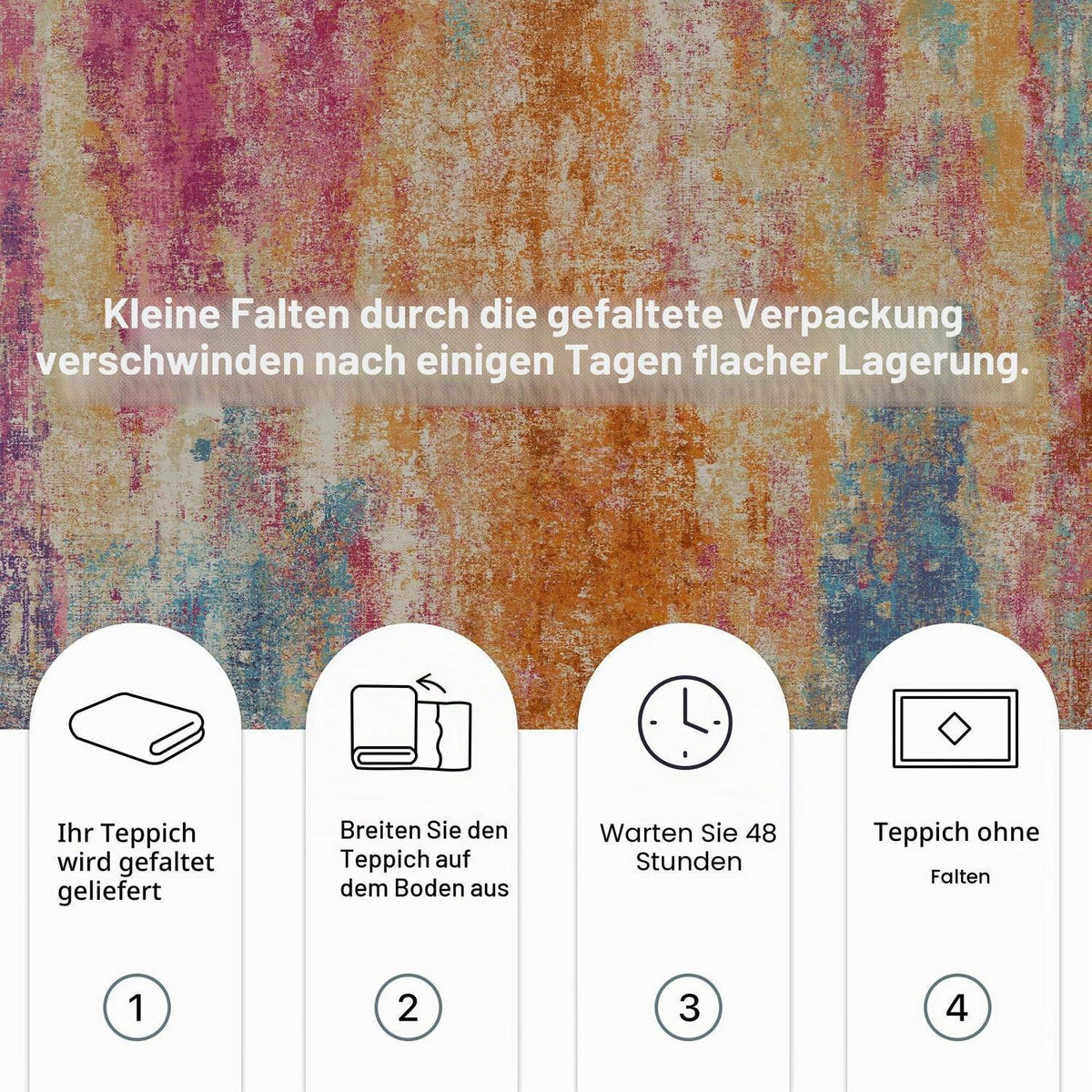 Moderner Wohnzimmerteppich 200x290 cm – Waschbar & Rutschfest