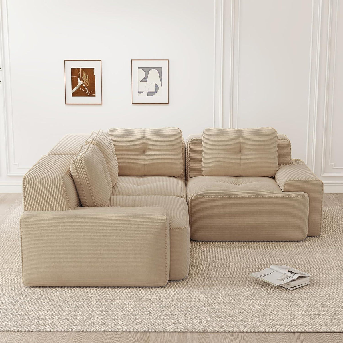 Modulares Ecksofa Beige – Boneless Couch 177x177 cm
