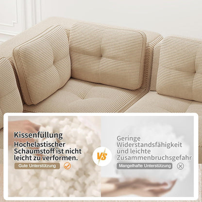 Modulares Ecksofa Beige – Boneless Couch 177x177 cm