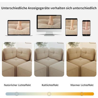 Modulares Ecksofa Beige – Boneless Couch 177x177 cm