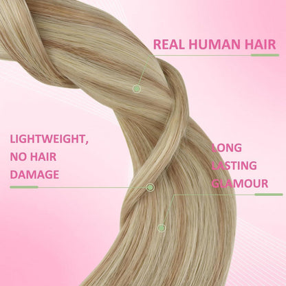 Echthaar Tape Extensions Aschblond 60 cm (50g)