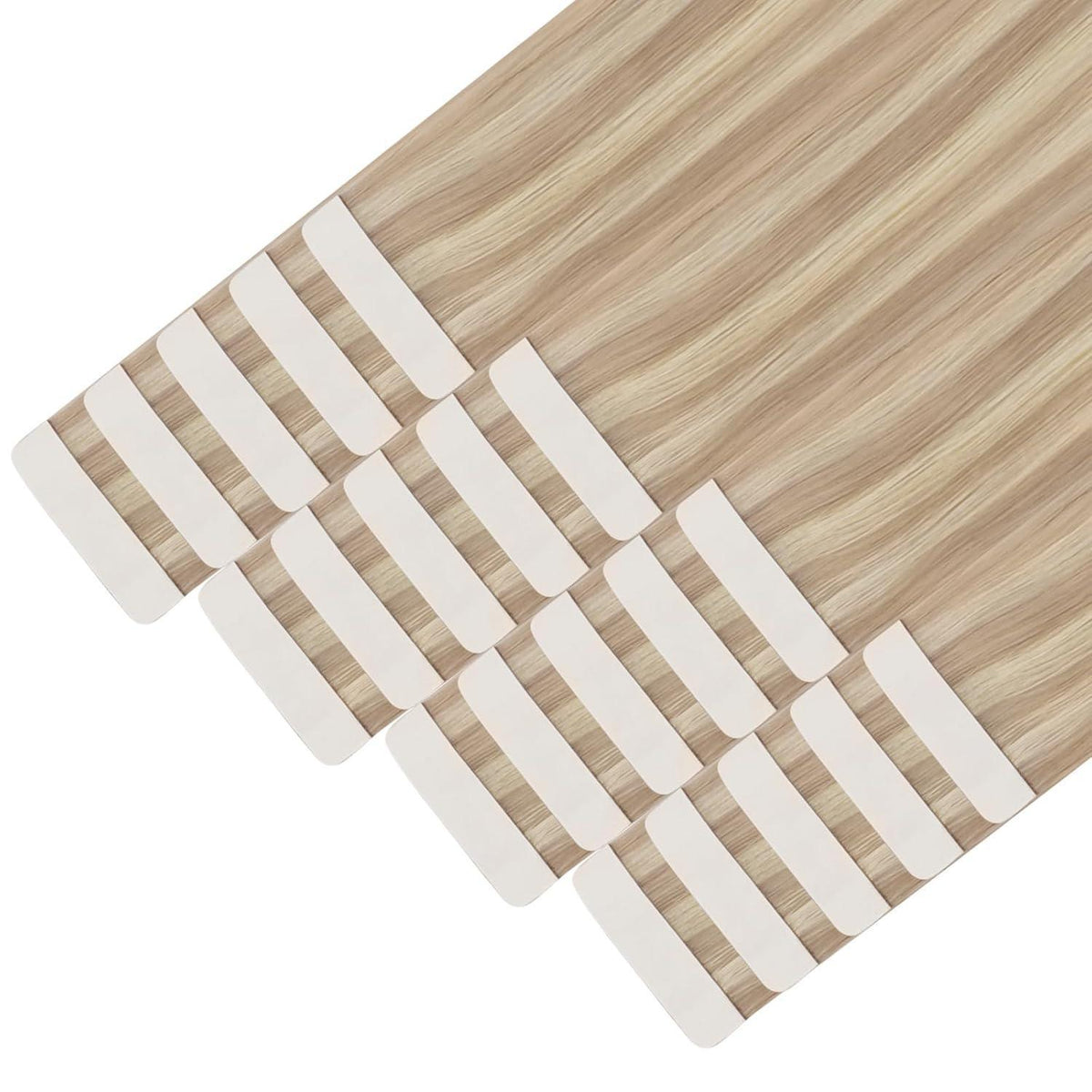 Echthaar Tape Extensions Aschblond 60 cm (50g)