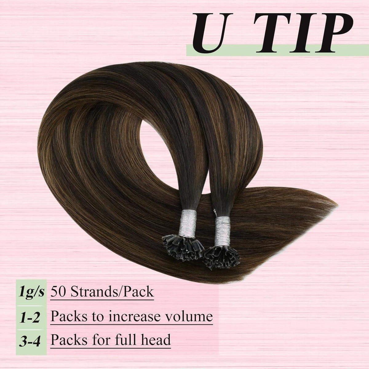 Echthaar Bonding Extensions Braun Ombre 45cm 50g