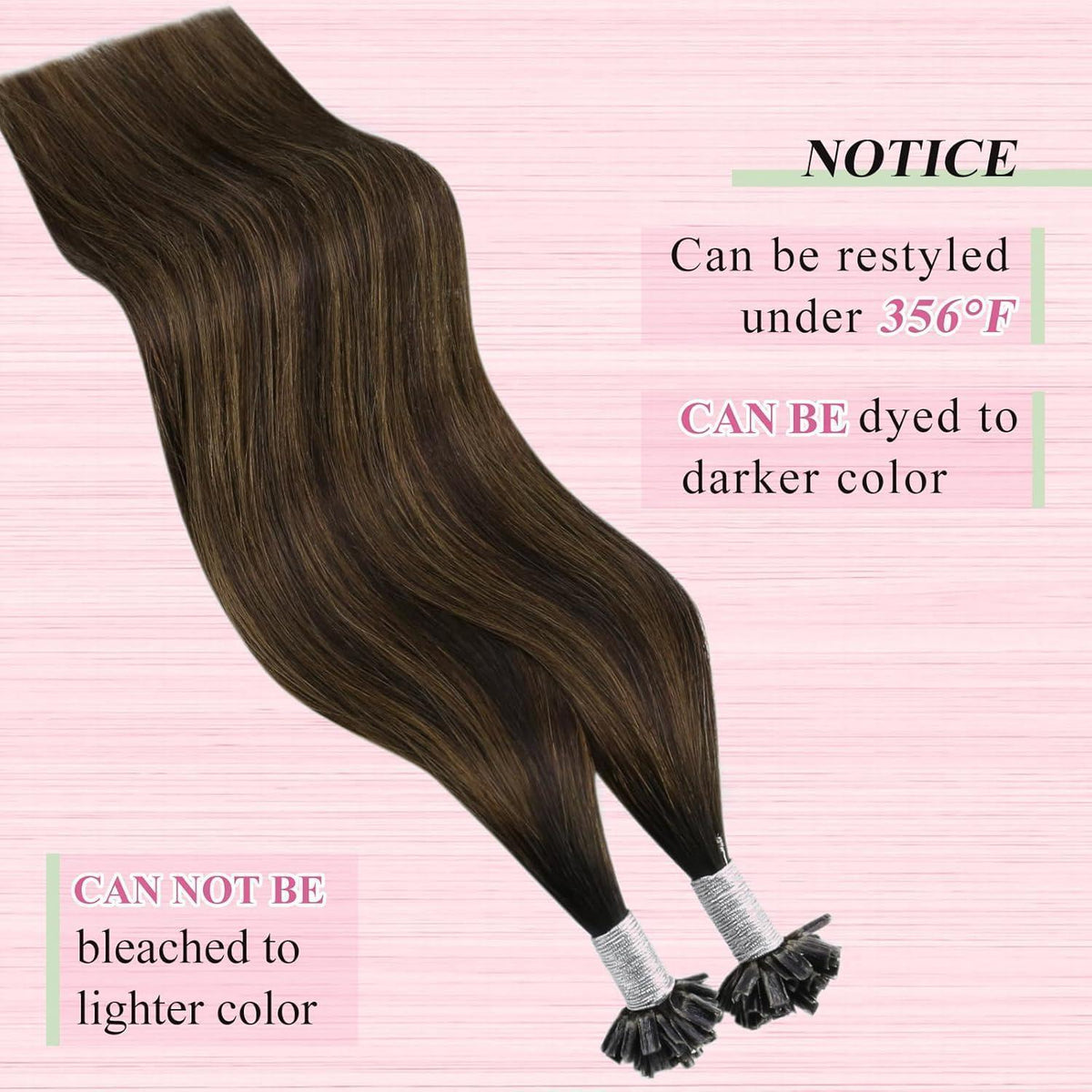 Echthaar Bonding Extensions Braun Ombre 45cm 50g