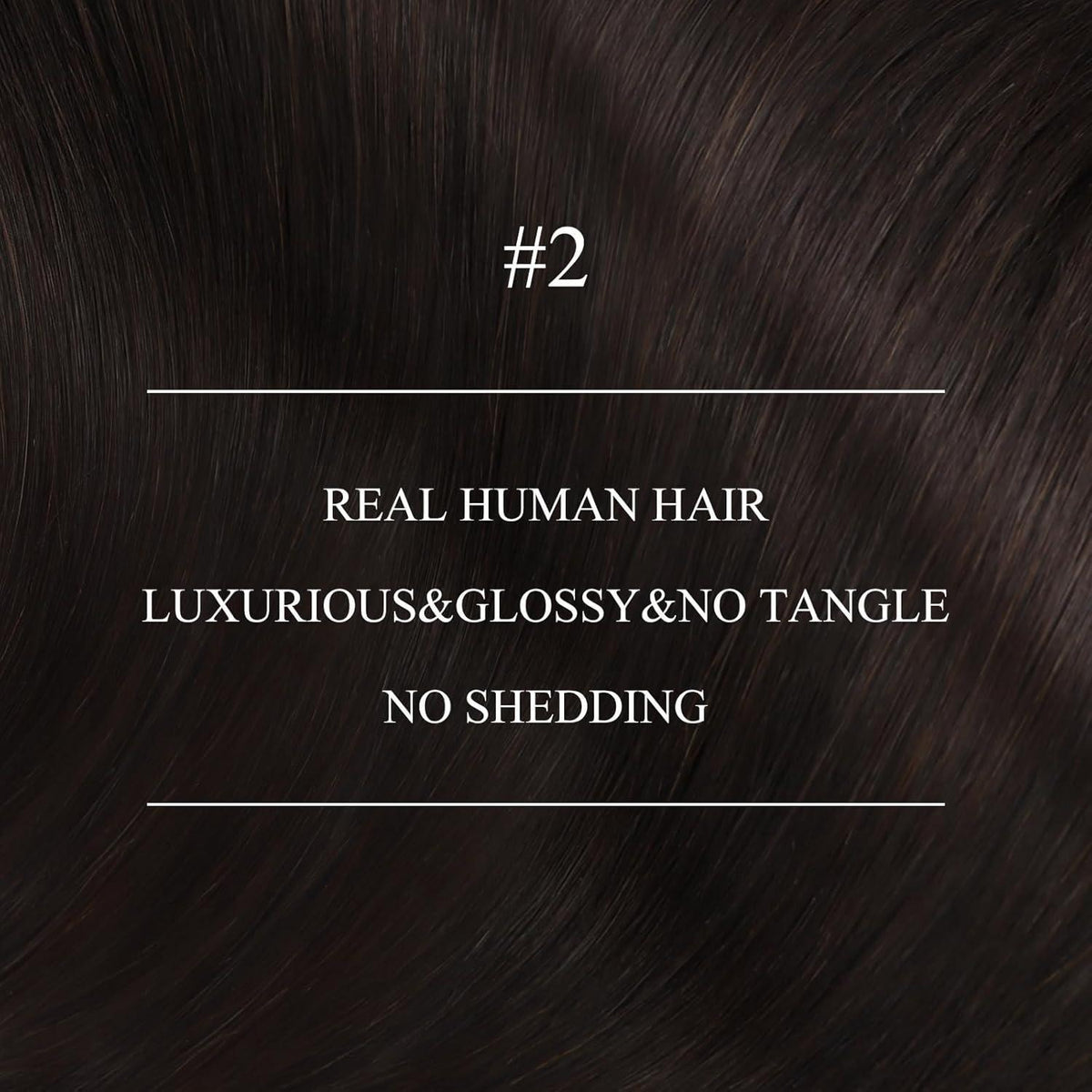 Dunkelbraune Echthaar Nanoring Extensions – 50cm