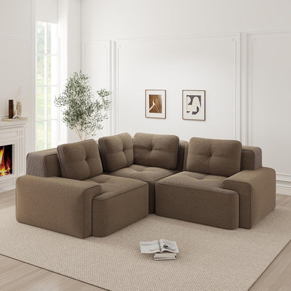 Modulares Ecksofa Braun 177x177 cm – Boneless Cordstoff Couch