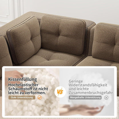 Modulares Ecksofa Braun 177x177 cm – Boneless Cordstoff Couch
