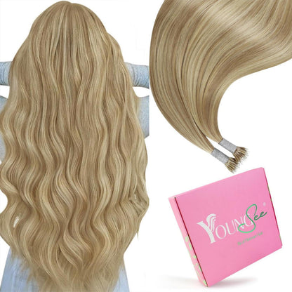 Nanoring Haarverlängerung Aschblond Echthaar 50cm