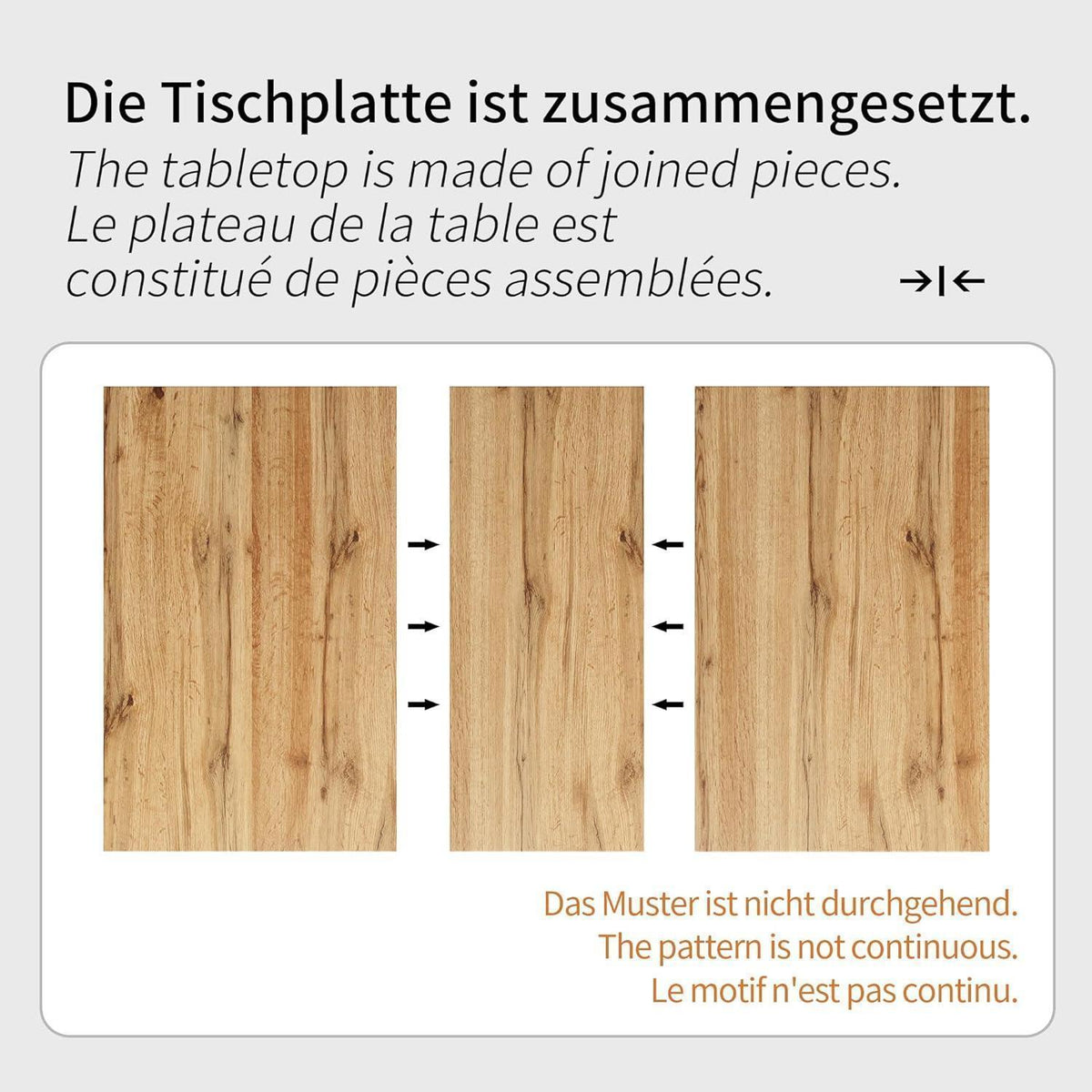 Ausziehbarer Esstisch Natur & Schwarz | Küchentisch für Küche & Wohnzimmer