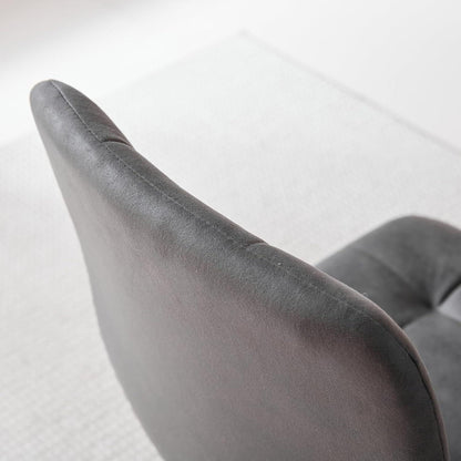 Moderner Esstisch Set 100cm mit 4 Sesseln in Lederoptik