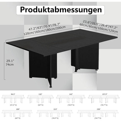 Erweiterbarer Konferenztisch Modular | 320 cm | Schwarz & Weiß