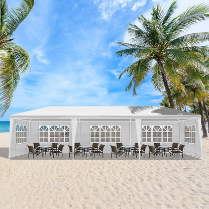 Wasserdichter Gartenpavillon 3x9m mit UV-Wänden – Partyzelt für Hochzeiten