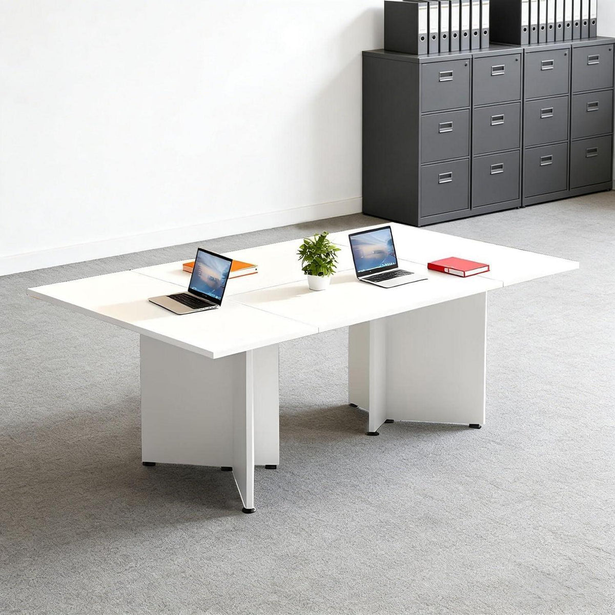 Erweiterbarer Konferenztisch Modular Weiß – 400 cm x 80 cm