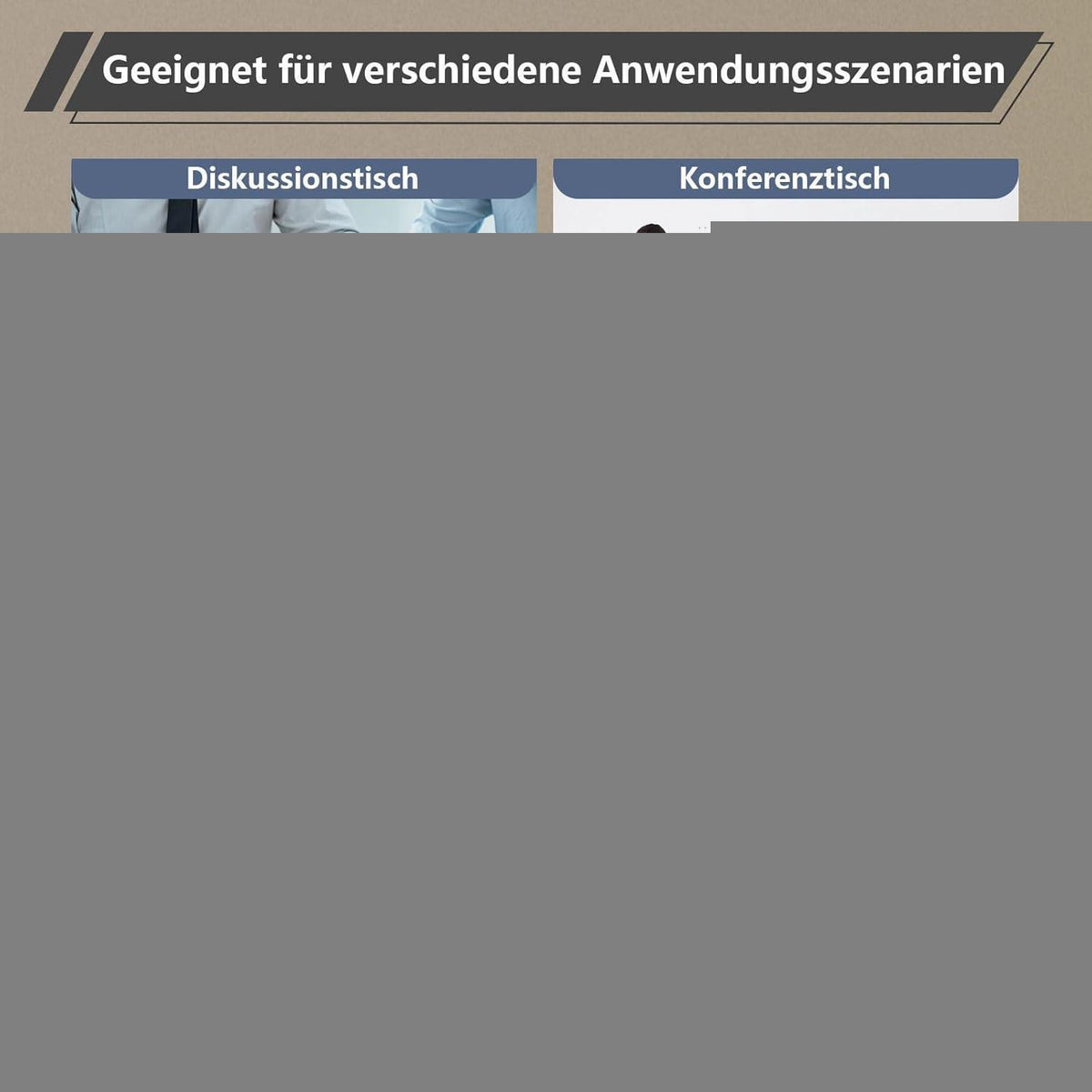 Modularer Konferenztisch, Erweiterbar für 4-12 Personen, 180cm Schwarz-Weiß