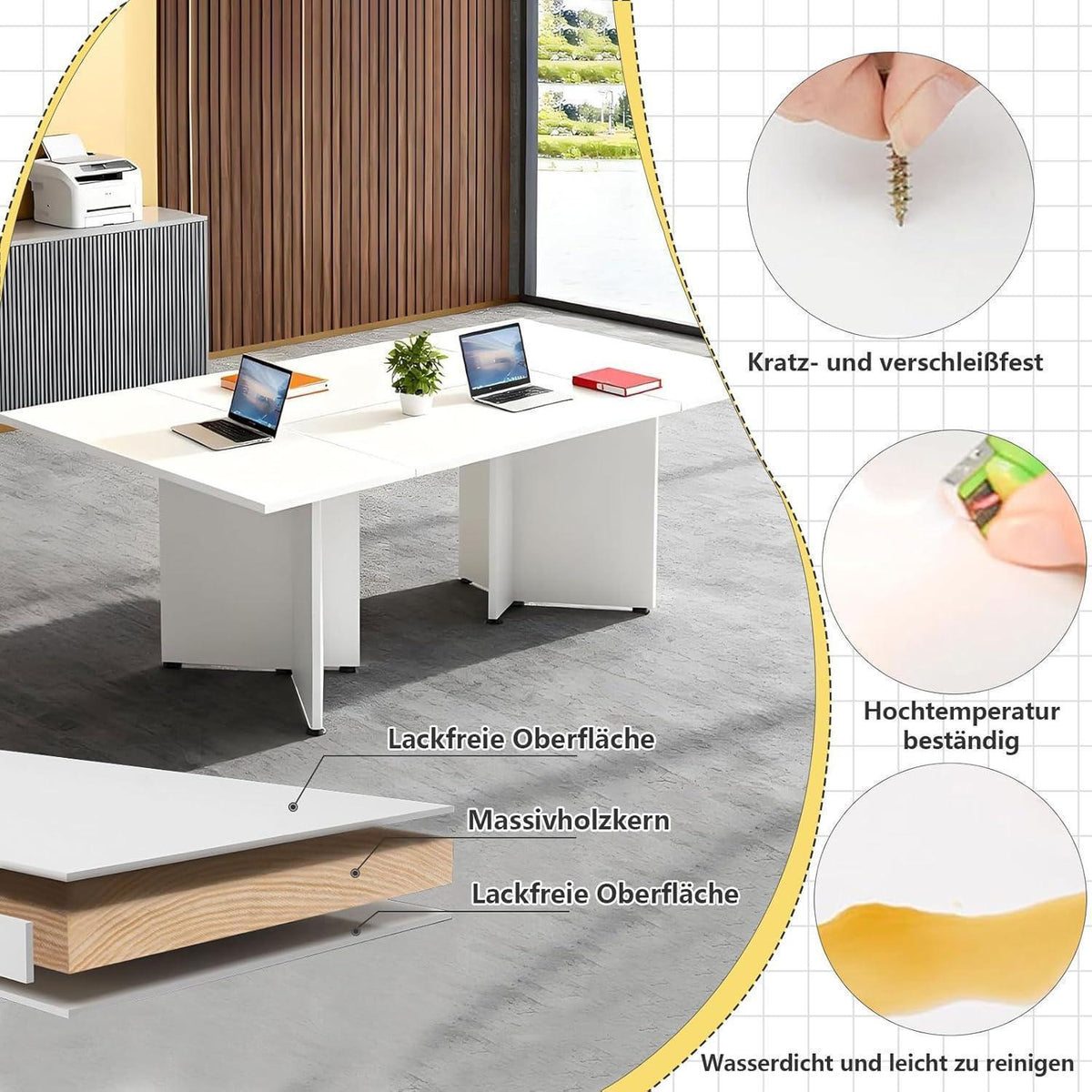 Erweiterbarer Konferenztisch Modular | 360 cm | Dunkelbraun