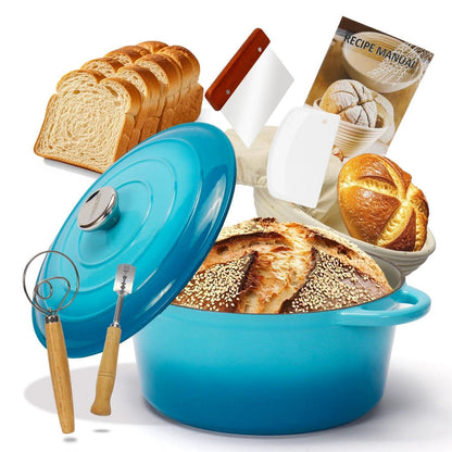 Gusseisen Bräter 5.0L – Perfekt zum Brotbacken & Schmoren
