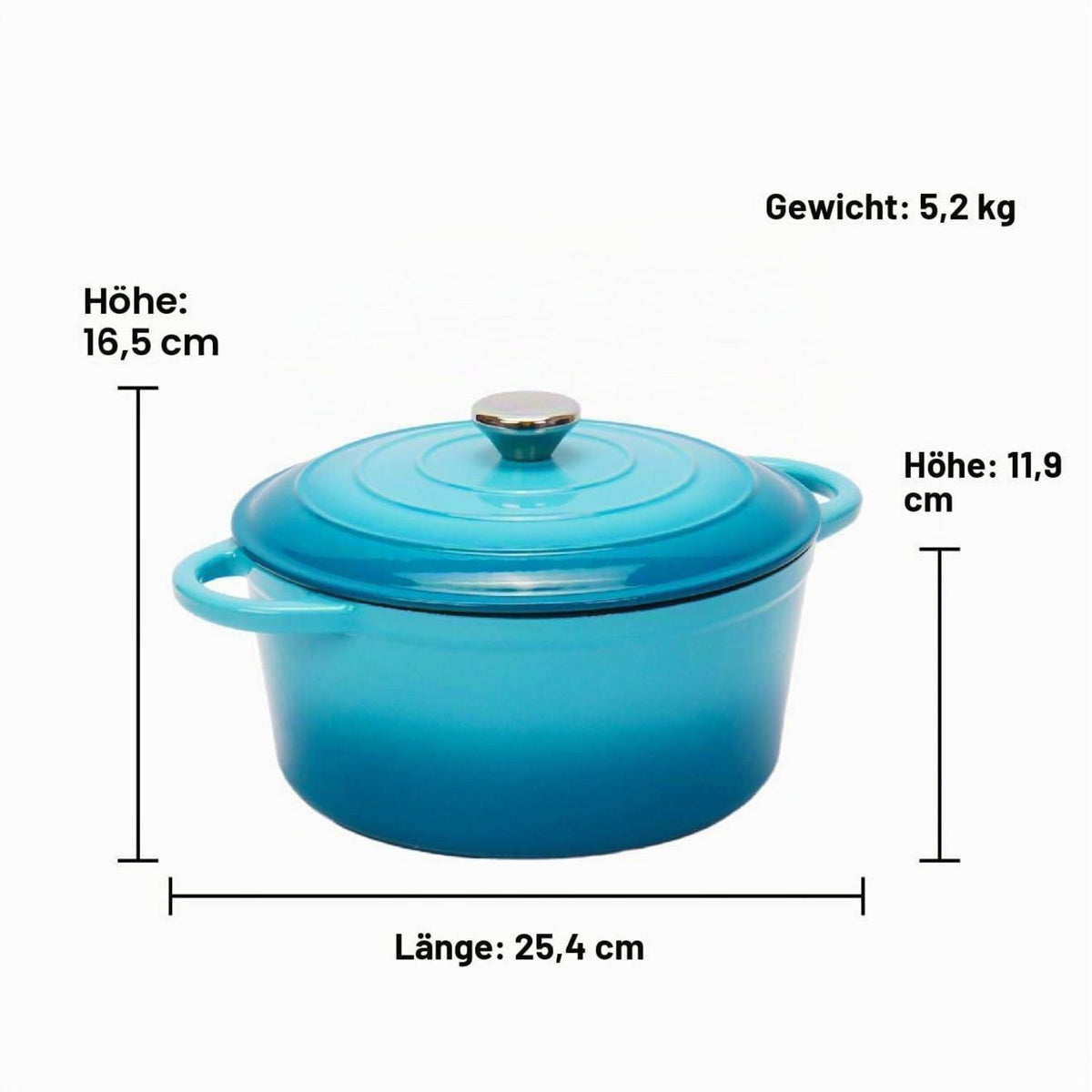 Gusseisen Bräter 5.0L – Perfekt zum Brotbacken & Schmoren