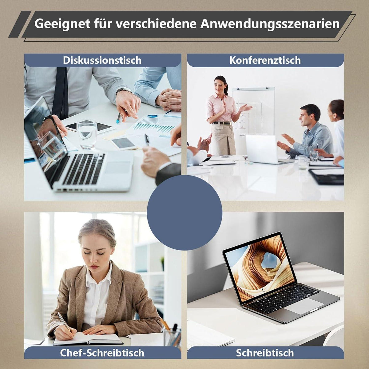 Modularer Konferenztisch, Erweiterbar für 4-12 Personen, Dunkelgrau