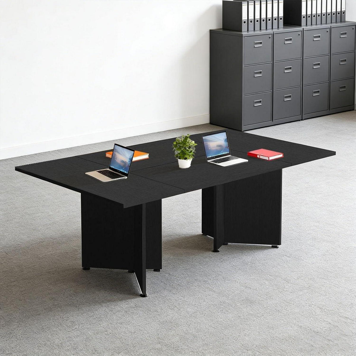 Erweiterbarer Konferenztisch Modular | 400 cm x 80 cm | Schwarz