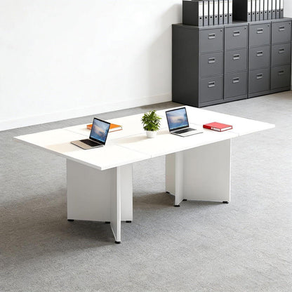 Modularer Konferenztisch, Erweiterbar für 4-12 Personen, Weiß